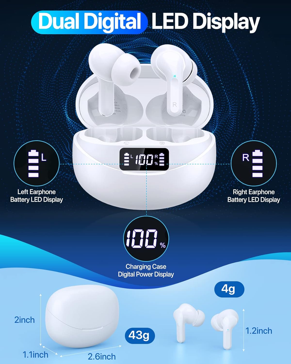 Auriculares inalámbricos Bluetooth IPX7