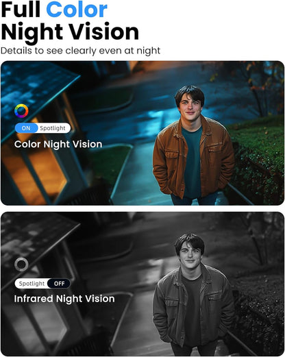 Cámara Seguridad WiFi Inalámbrica 2K Batería Visión Nocturna AI 4 PZA