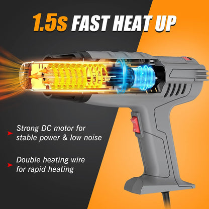 Pistola de calor rapido de 1850 W, contra sobrecarga DIAFIELD