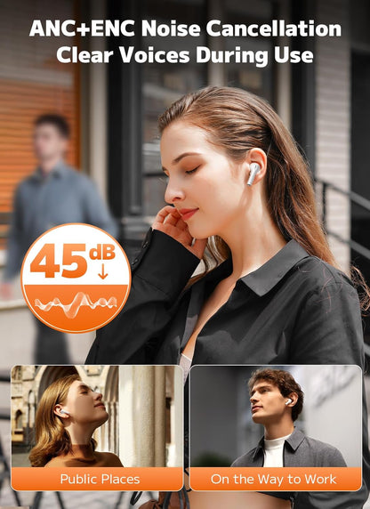 Auriculares inalámbricos Bluetooth 5.4, con visualización táctil.