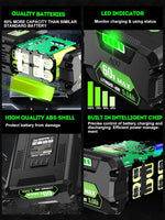 Batería de repuesto de 5.0Ah para Greenworks de 60 V, LB60A03-LB60A02-LB60A00.