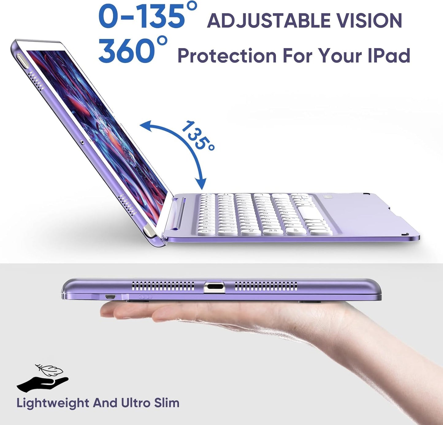 Funda iPad de 9/8/7 gen con teclado Bluetooth 10.5" (USADO)