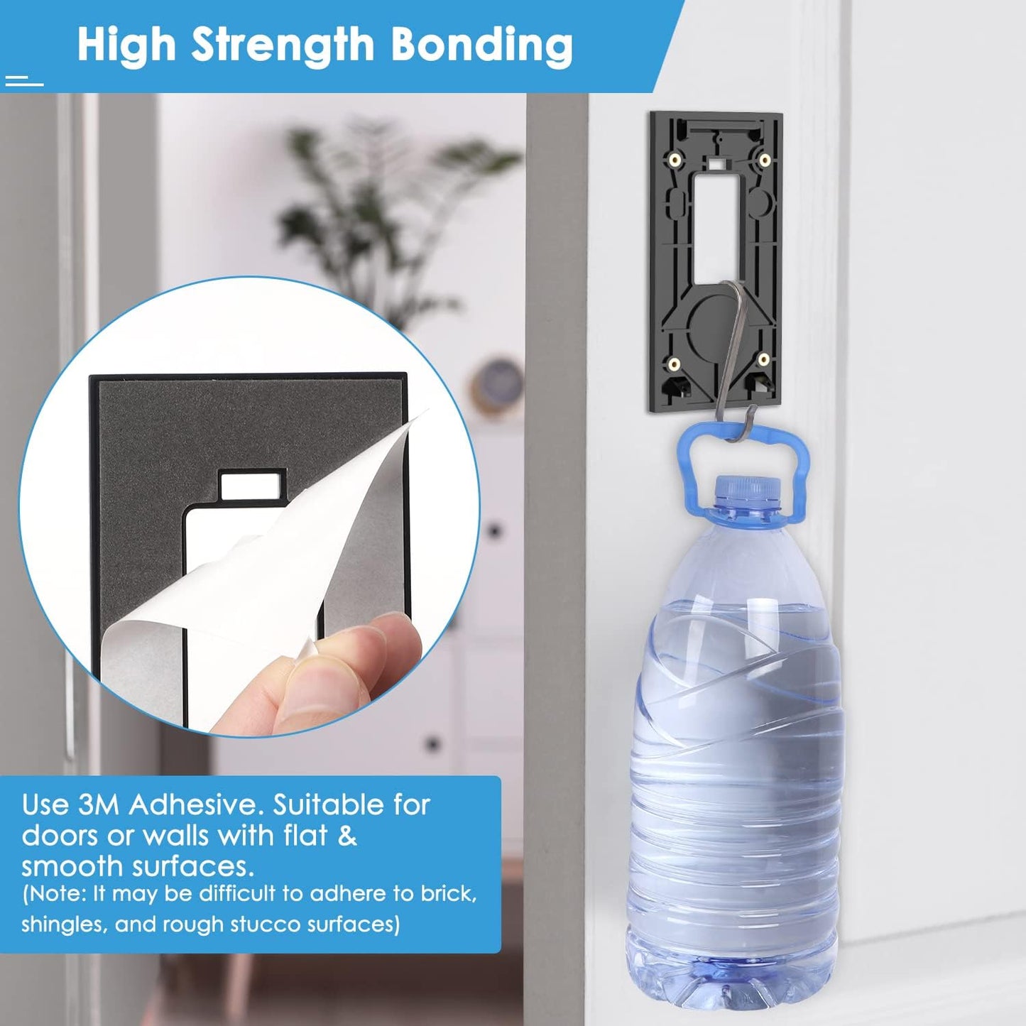 KIMILAR Soporte adhesivo sin taladro para timbre de video RlNG.