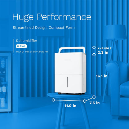 Deshumidificador Wi-Fi, 8 pintas, control avanzado, Homelabs (USADO)