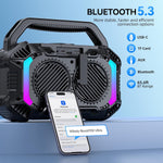 Altavoz Bluetooth inalámbrico, Wilody Boost10X Ultra, IPX7 (USADA)