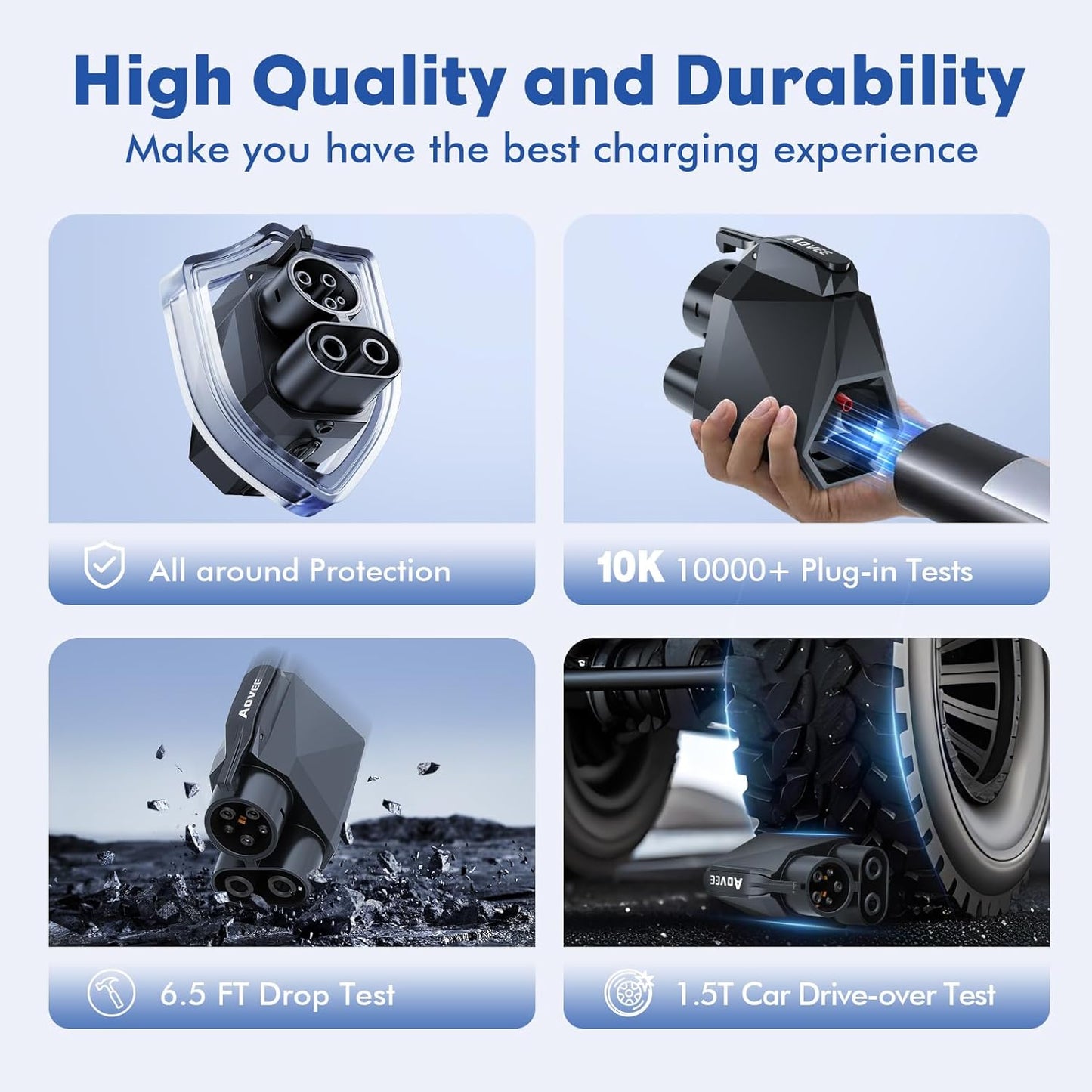 Adaptador de sobrecarga, NACS a CCS1, EV para Tesla, V3/V4 DC.