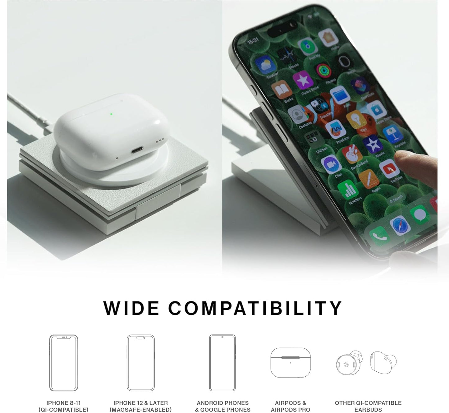 Native Union Cargador inalámbrico Rise Magnetic-Certificado Qi2.