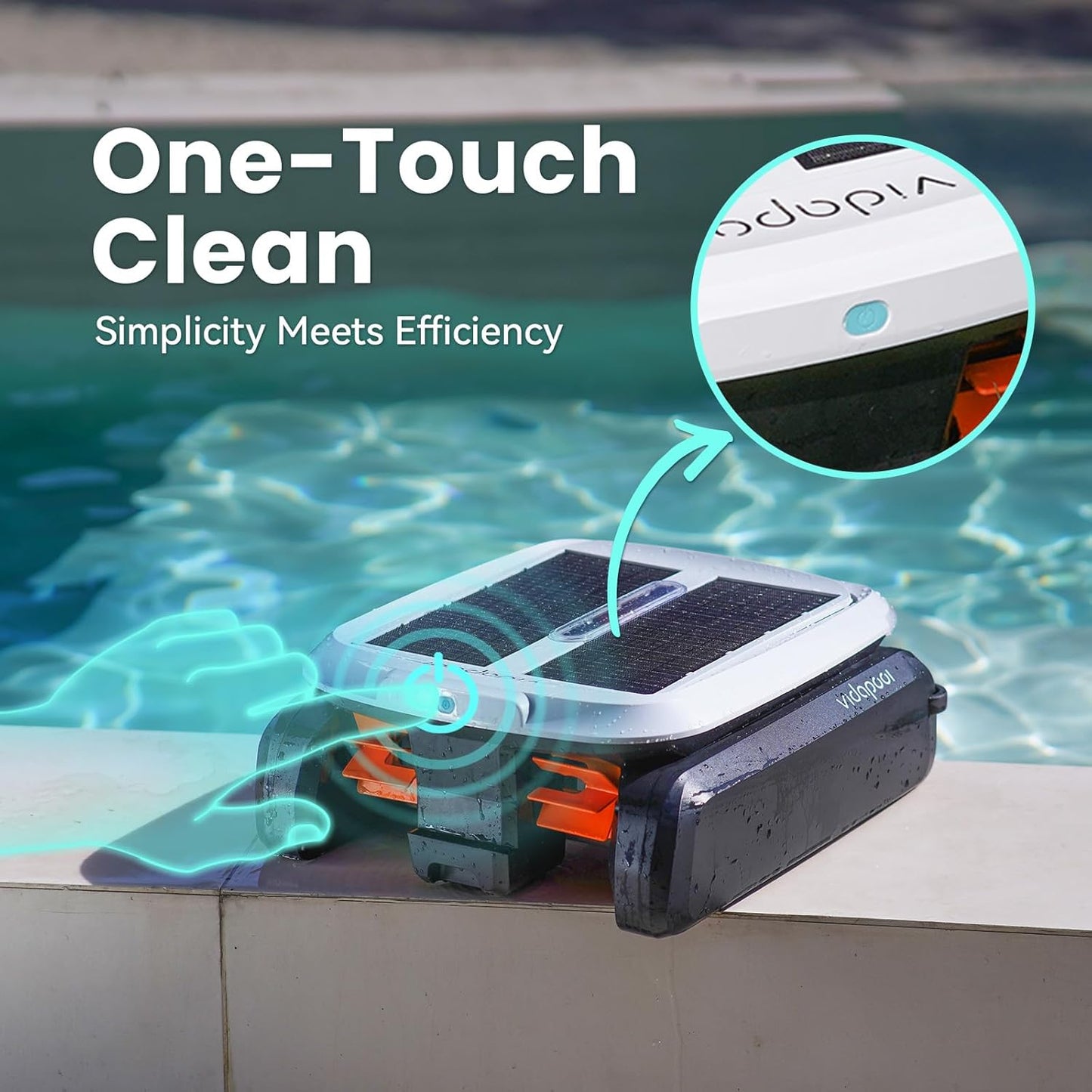 Limpiador automático robótico de piscina con energía solar, VIDAPOOL