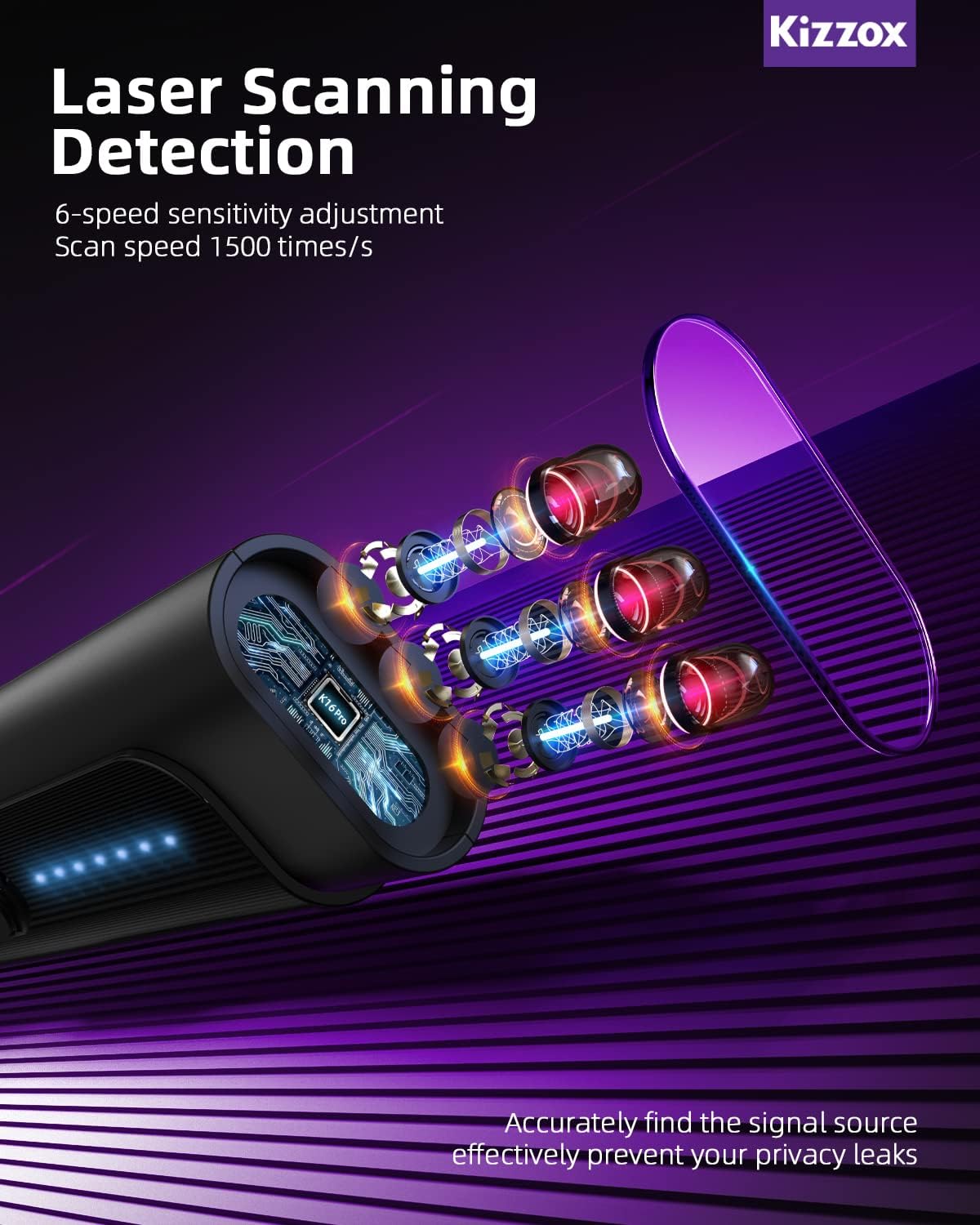 K16 Pro Detectores de cámara oculta,señal magnética.