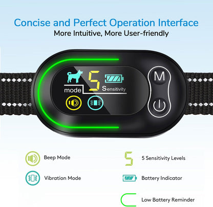 Wizco - Collar de ladridos inteligente recargable para perros.