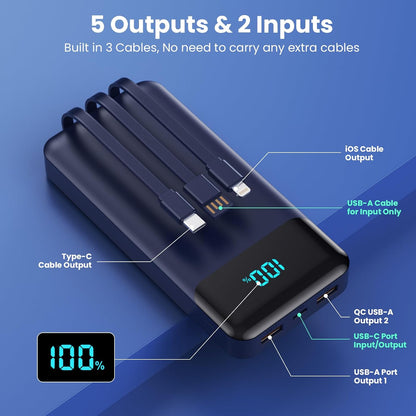 Cargador portátil 40800 mAh 3 cables integrados (USADO)