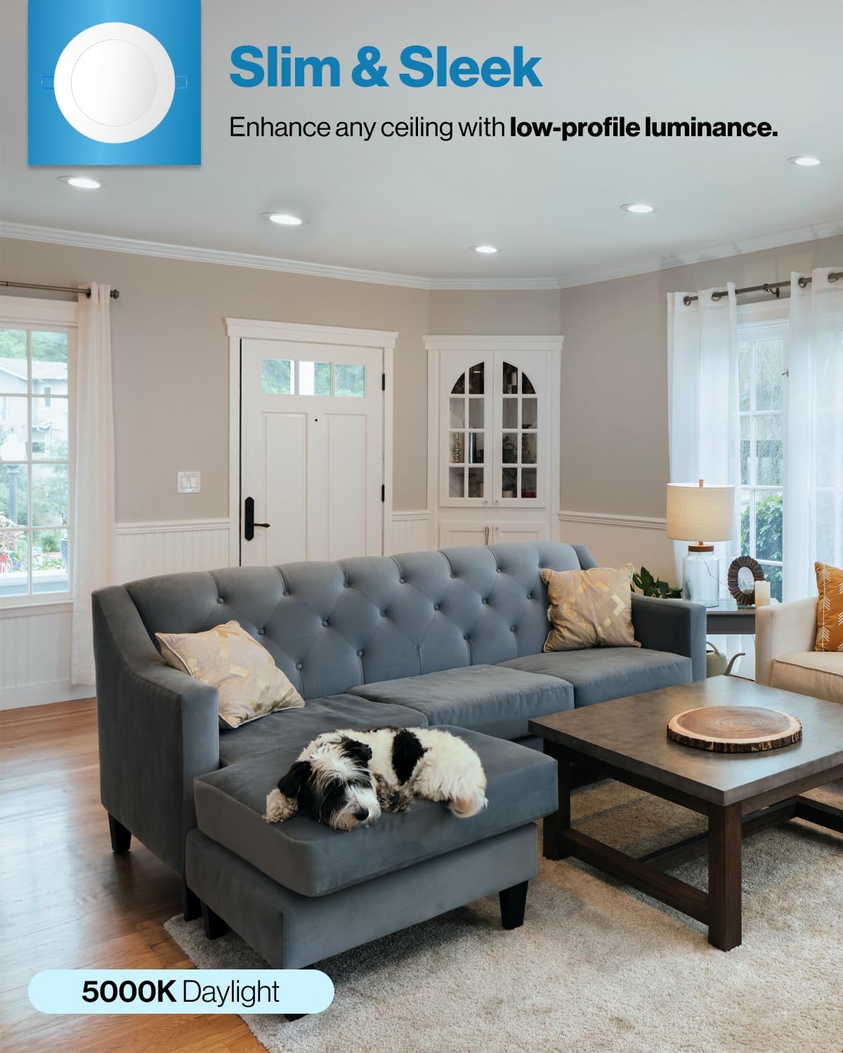 Paquete de 6 lámparas delgadas de 4" Sunco 10W