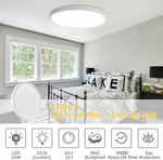 Paquete de 6 lámparas de techo LED, 12", redondas, blancas.