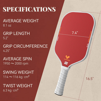 Paleta de Padel Jojolemon, Fibra de Carbono 16mm (USADA)