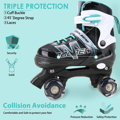 Patines ajustables Sowume, con ruedas que brillan, 10-13 USA.