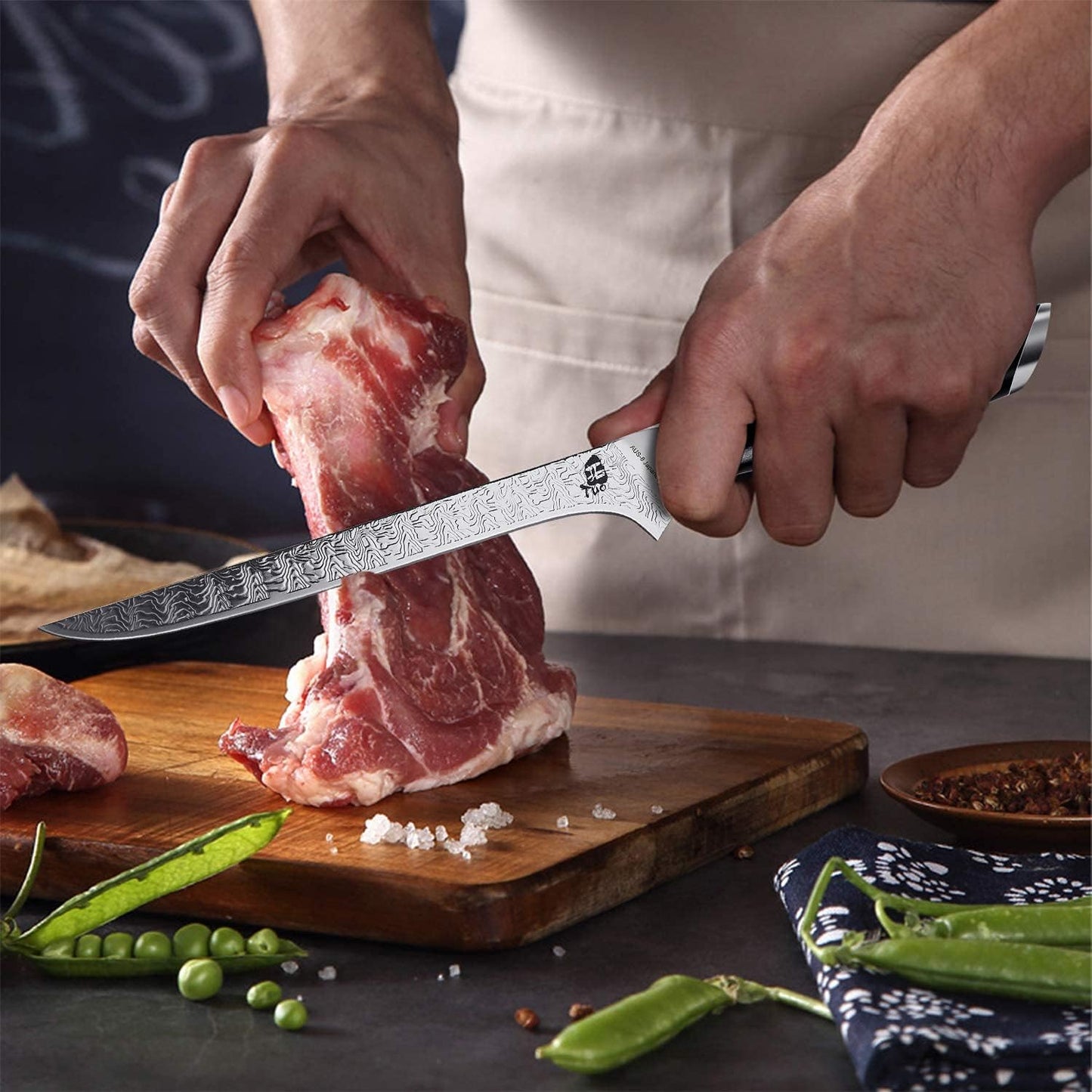 Cuchillo deshuesador y para filetear pescado, 7", TUO.