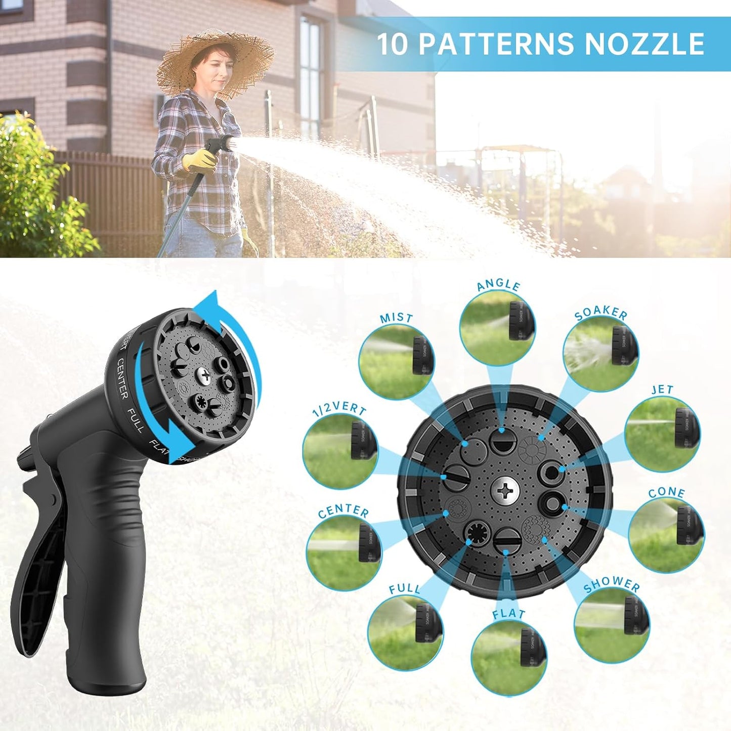 Carrete retráctil de manguera de jardín de 1/2 pulgadas,82FT.