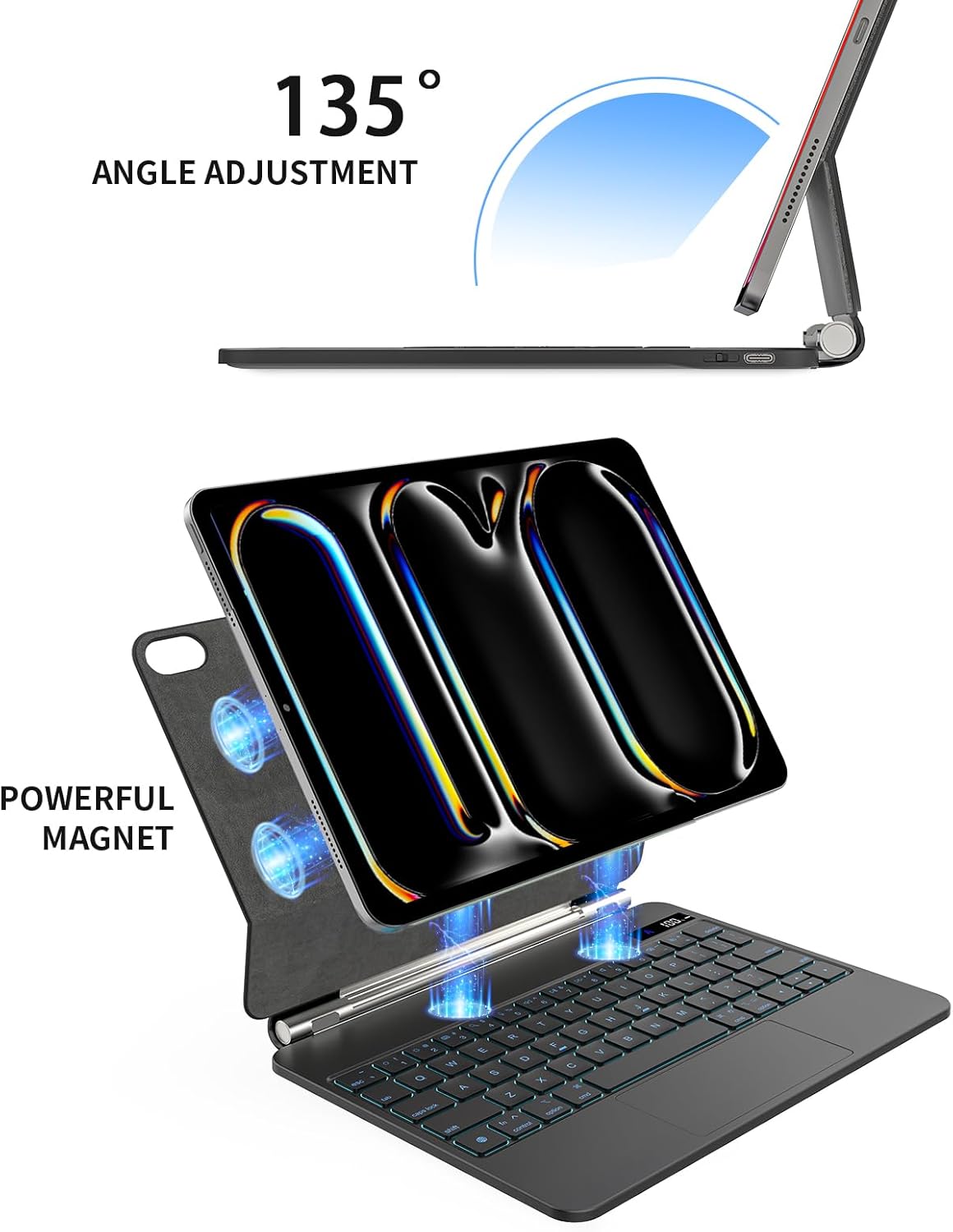Funda de teclado para iPad Pro de 11" retroiluminación magnético