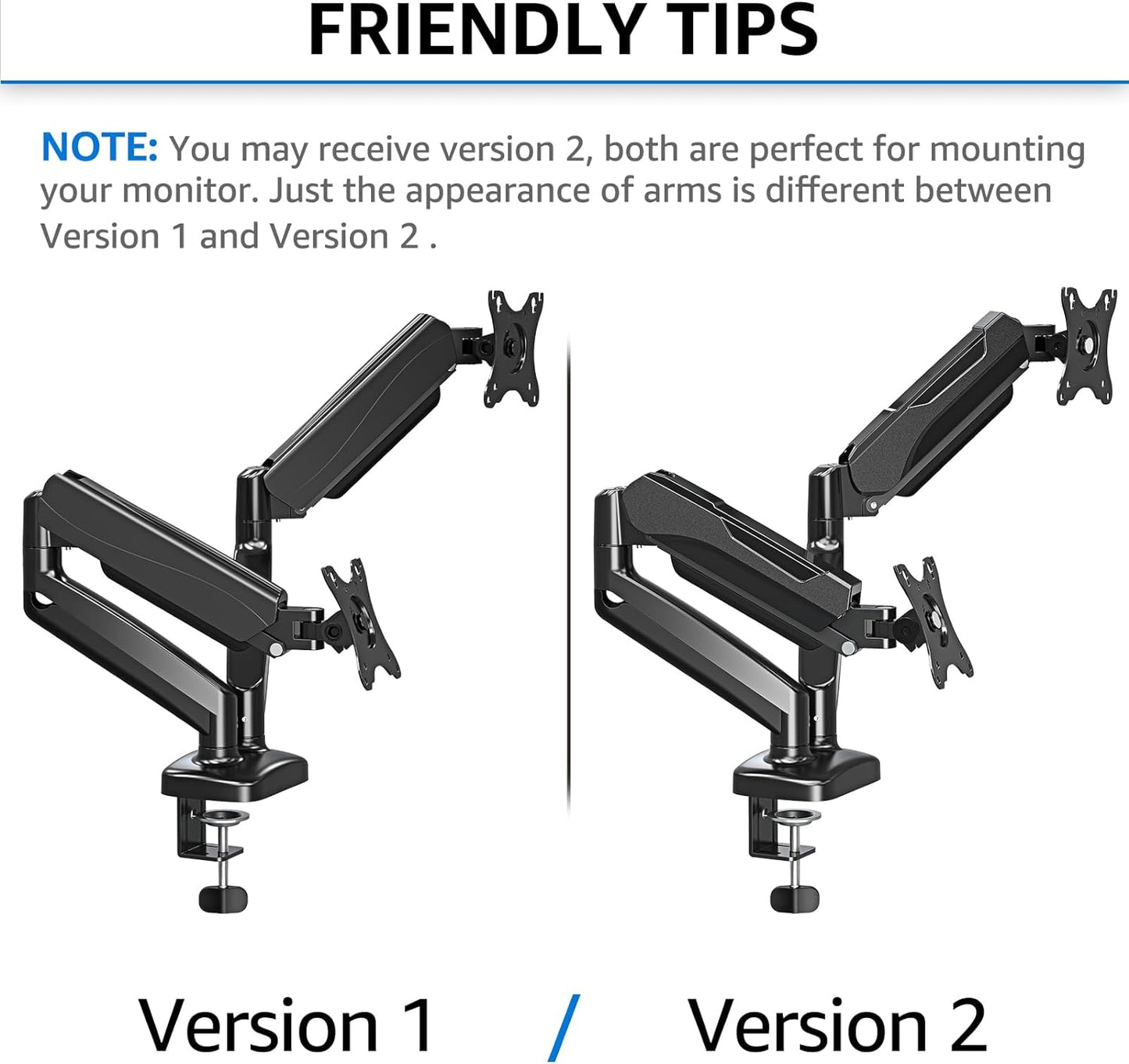 Mountup Soporte de monitor dual ajustable con resorte de gas. USADO