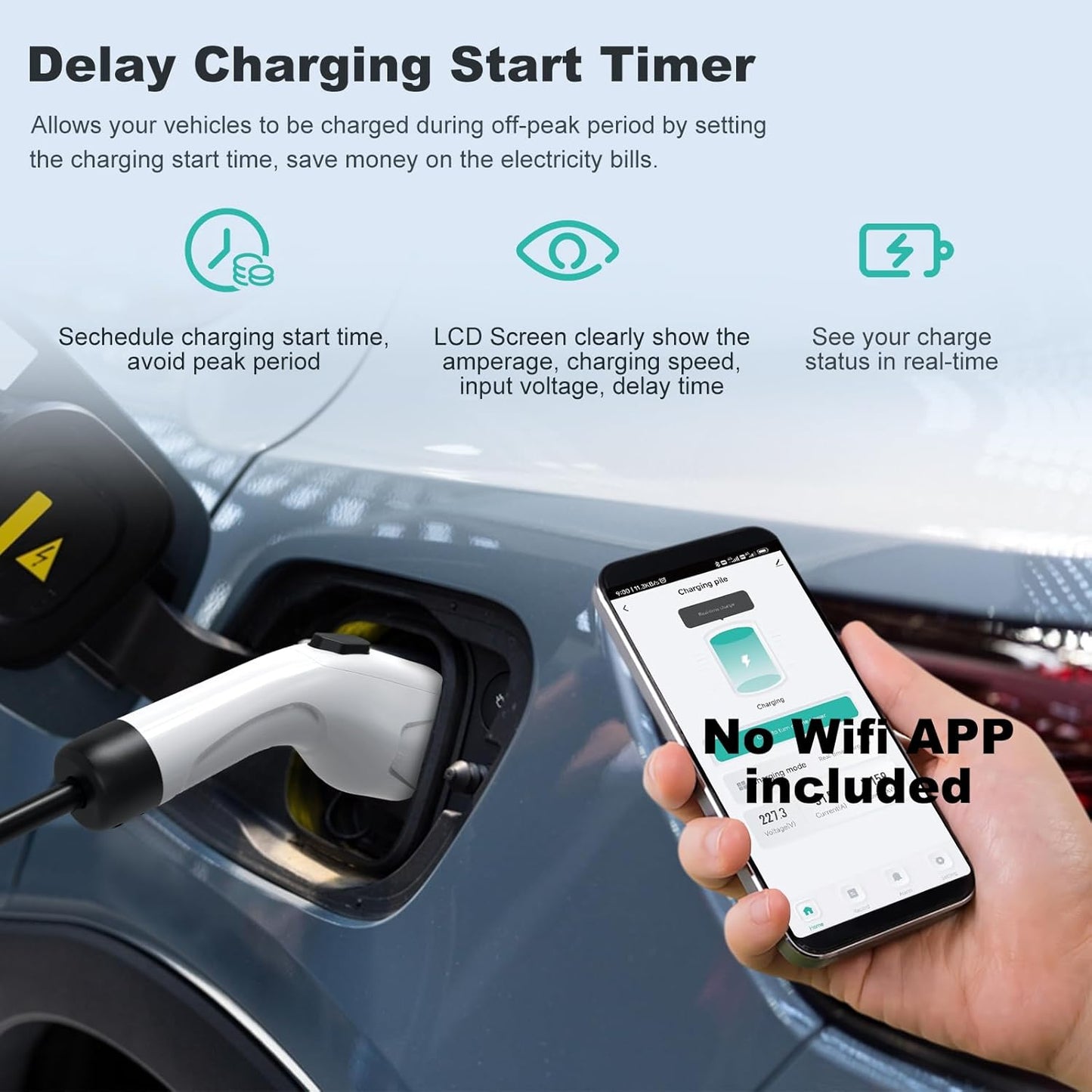 Cargador EV para vehículos eléctricos, Aimiler, NEMA 14-50 de 32A.