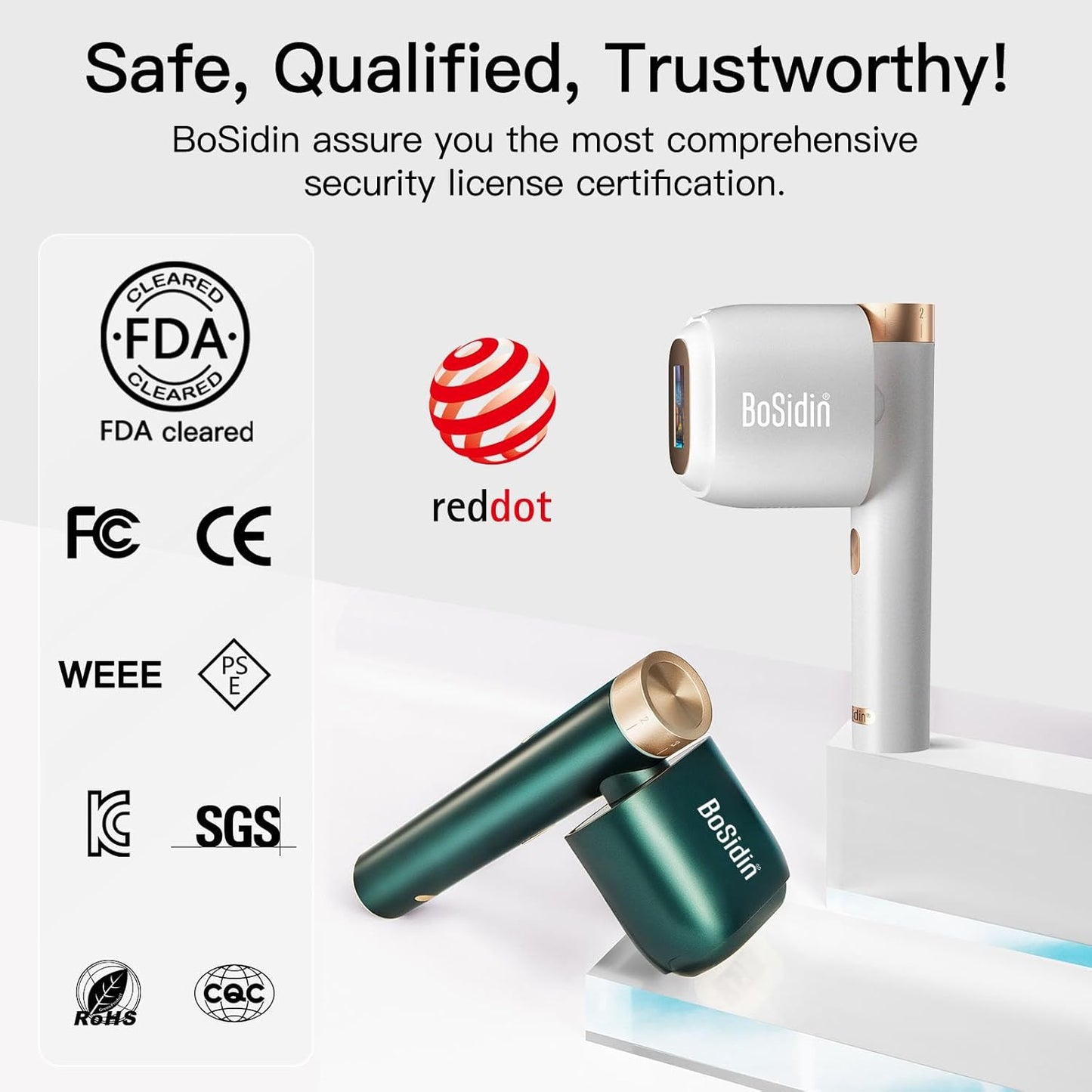 BoSidin Depilación láser, depilación IPL con enfriamiento de hielo sin dolor