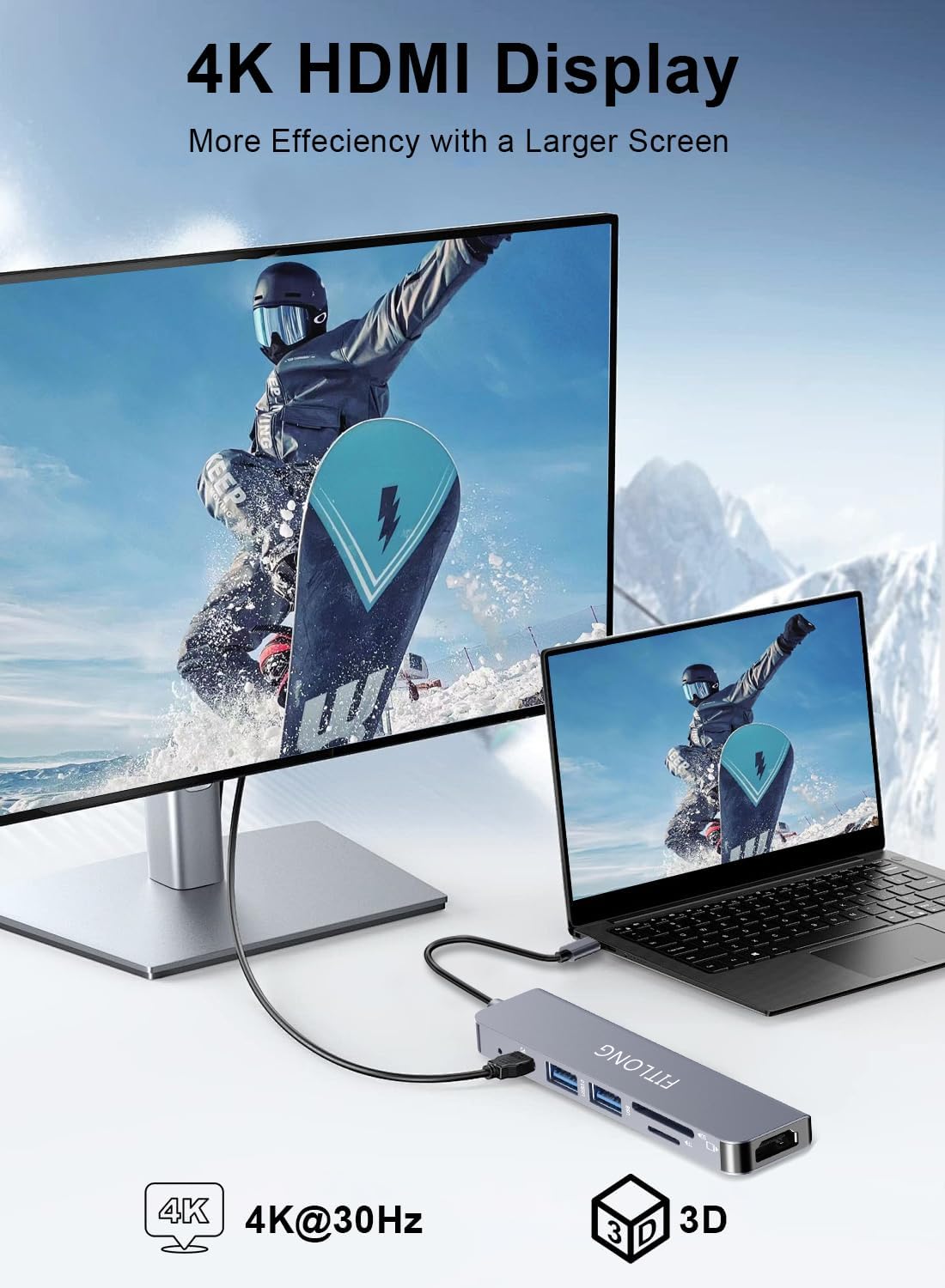 Adaptador USB-C compatible MacBook Pro/Air 6-1