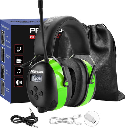 PROHEAR Auriculares de radio 033,Batería recargable USB C.