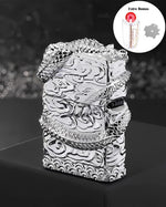Encendedor de dragón, portátil y reutilizable, color plata.
