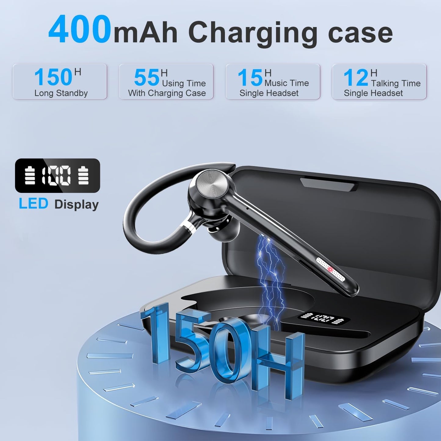 Auricular, inalámbrico, manos libres, cancelación de ruido (USADO).