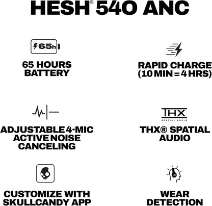 Auriculares inalámbricos Skullcandy HESH 540 ANC, THX Spatial Audio.