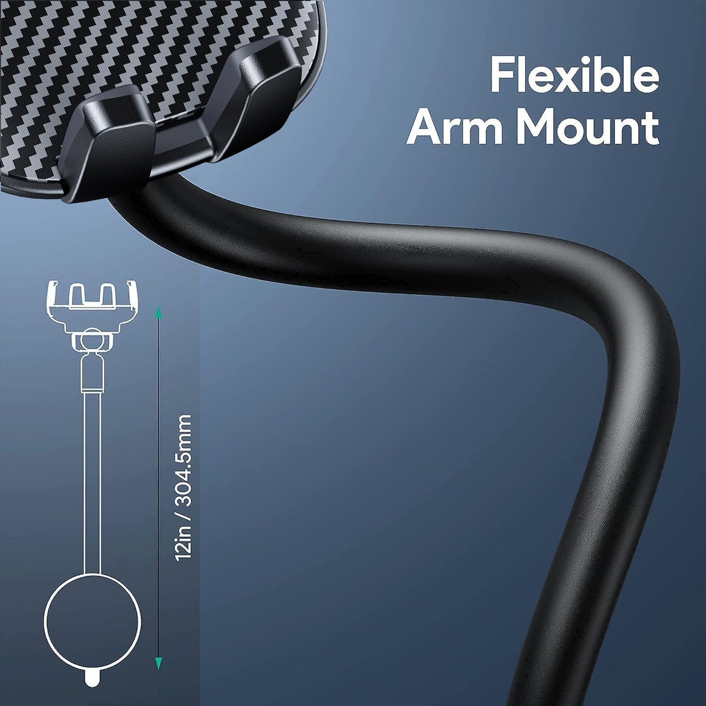 Soporte de coche, para teléfono BIPOPIBO, Brazo largo flexible, ventosas.