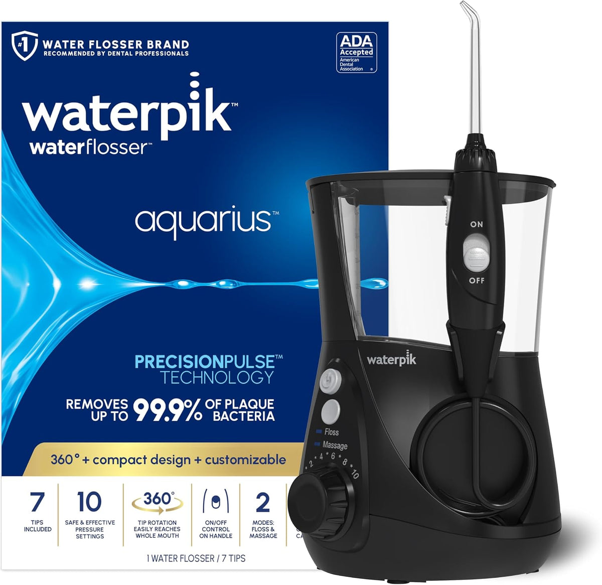 Irrigador dental Waterpik Aquarius WP-662 color blanco con mango y base
