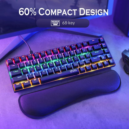 UHURU Teclado mecánico para juegos, UMK-100 con cable.