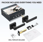 Manija de puerta negra mate resistente 2 PACK TICONN