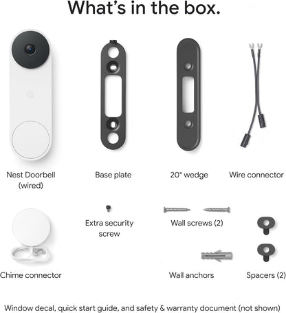 Timbre de Puerta, Google Nest, cableado, 3ª gen, 2K/night v. (USADO)