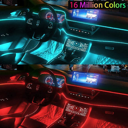 Tira de luces LED para coche, RGB, control, App y bluetooth.