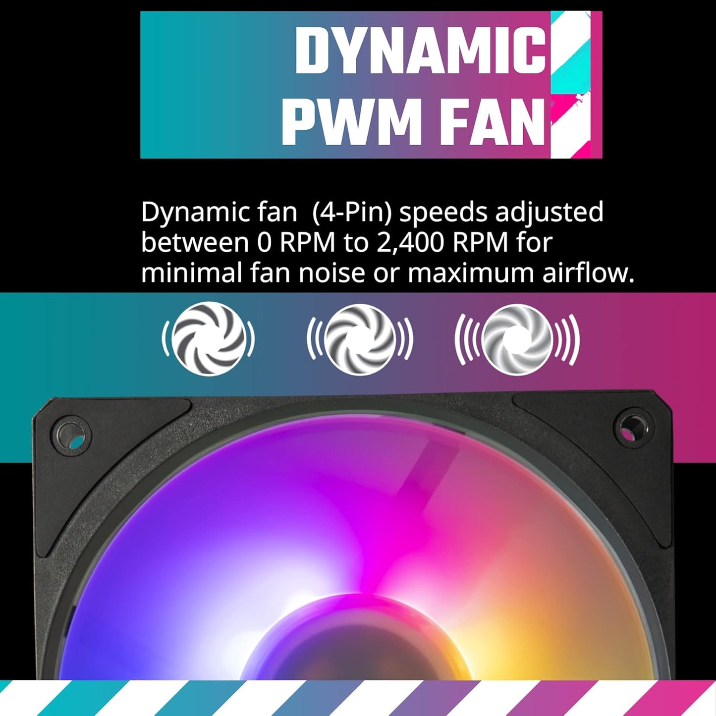 Ventilador Cooler Master Mobius 120P ARGB  PWM 2400 rpm