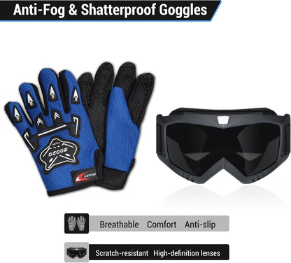 Casco de motocross para niños Roozo FF601-2 Talla M, Azul (USADO)