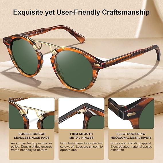 Lentes de sol, polarizados, doble puente, protección UV.