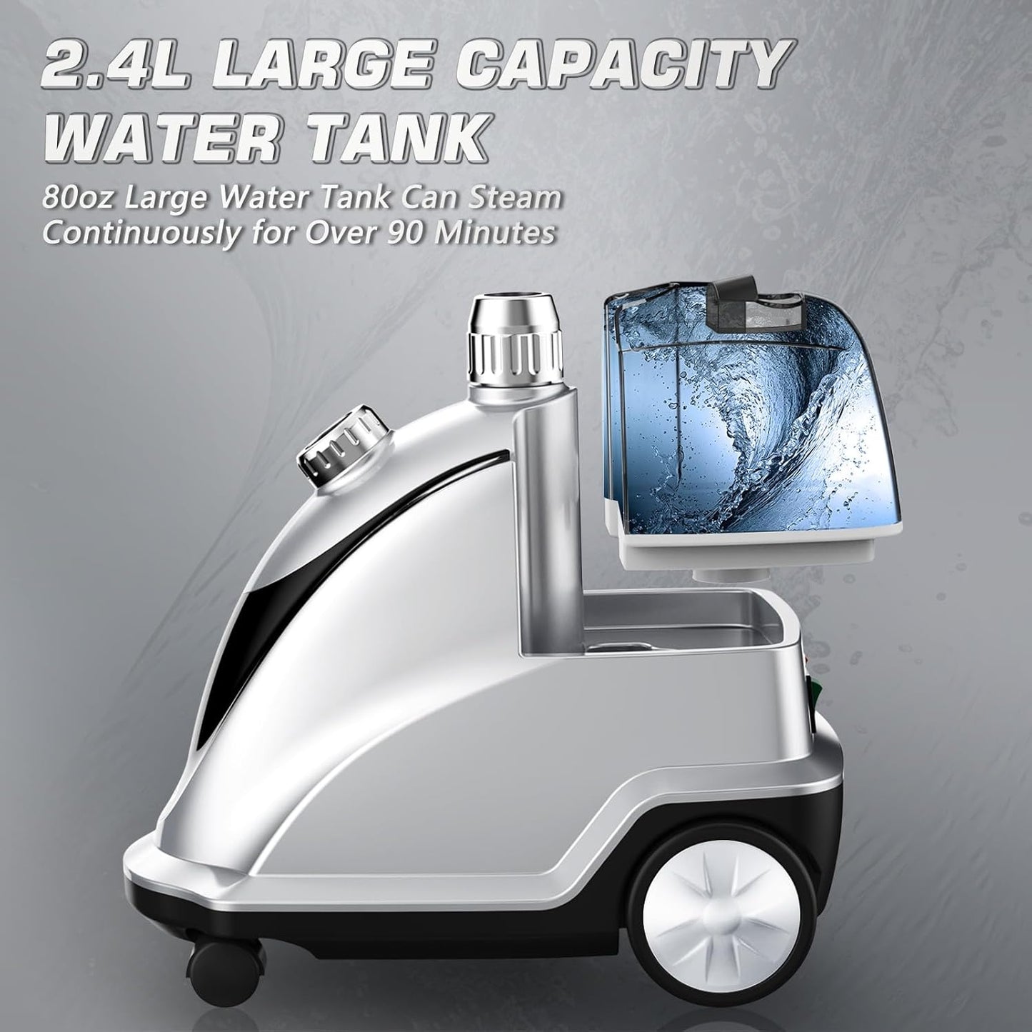 Anthter Vaporizador para ropa, 2.4L, con ruedas, plateado,(USADO).