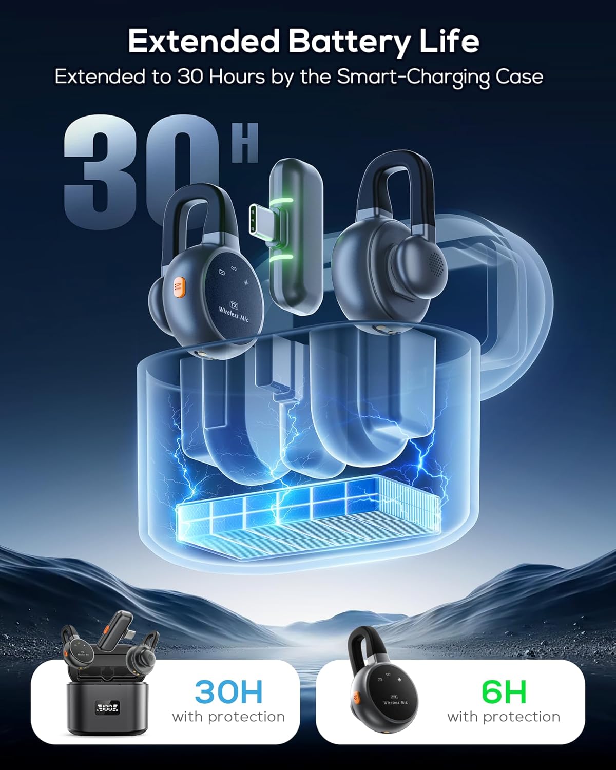 Micrófono Lavalier inalámbrico cancelación de ruido