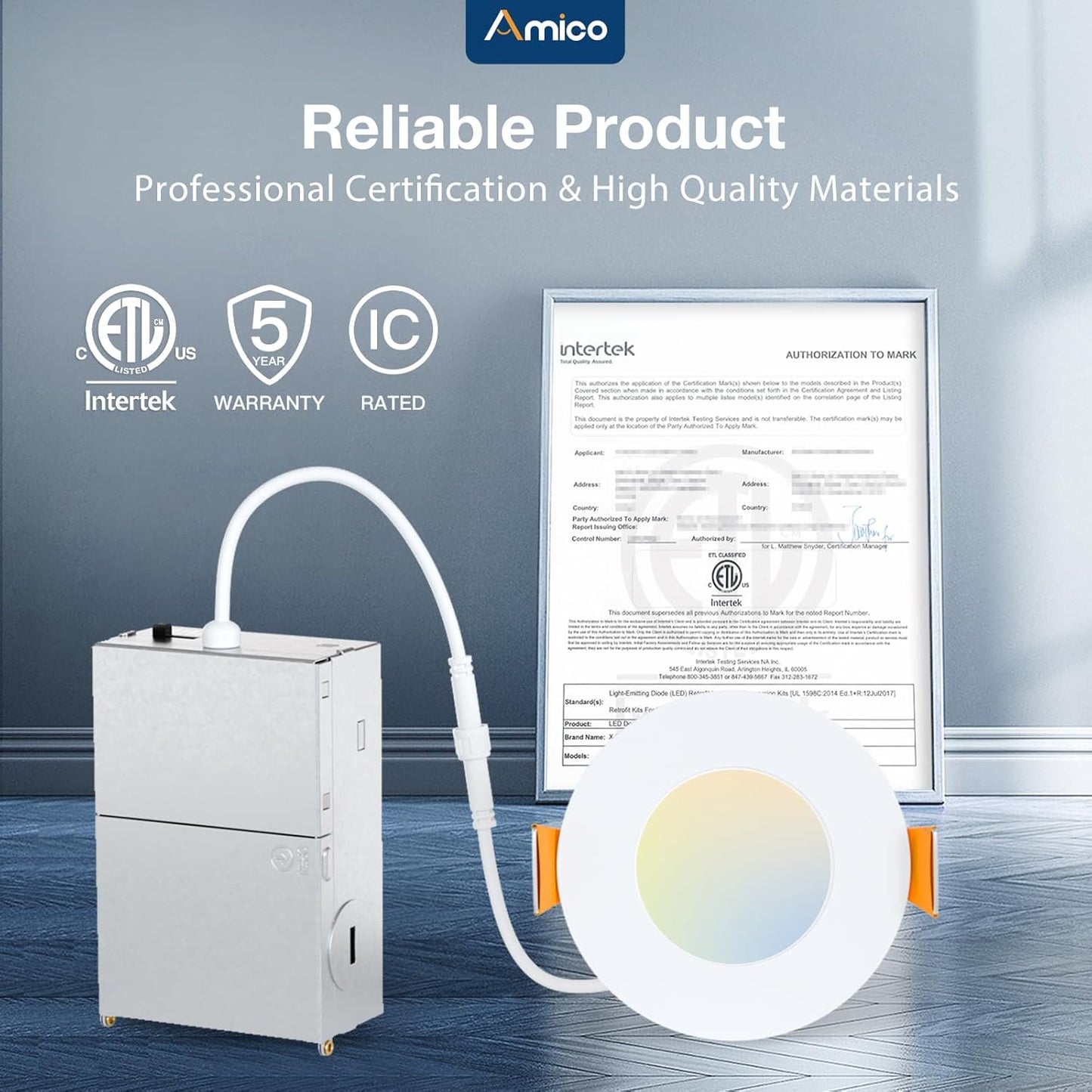 Amico Paquete de 24 luces LED empotrables ultrafinas 3"