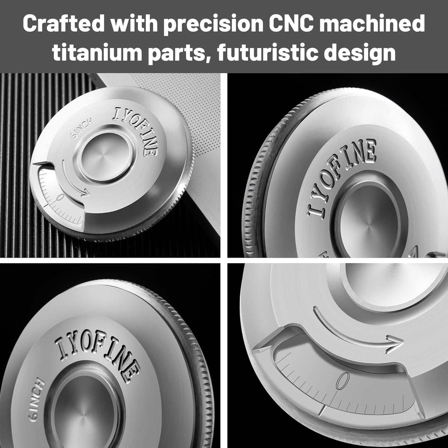 Cinta métrica circular de 6", con punta curva de titanio.