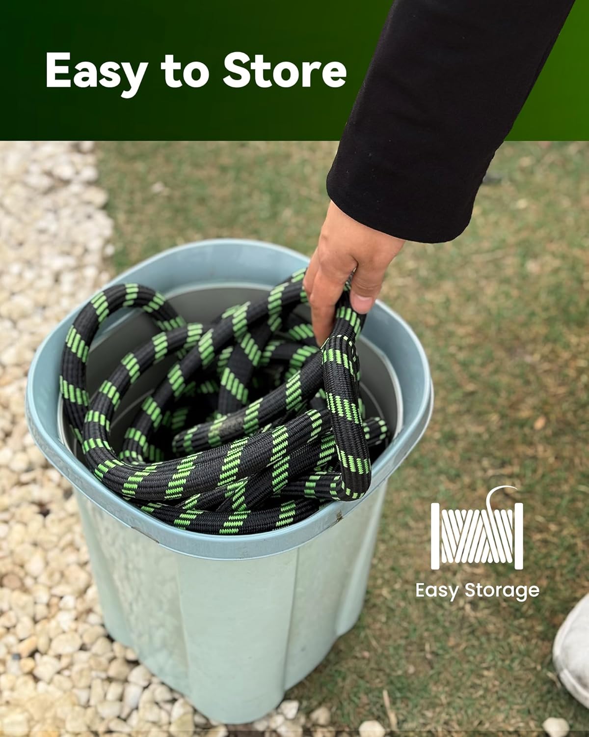 Manguera de jardín, 30mts, con boquilla de 10 modos de riego.