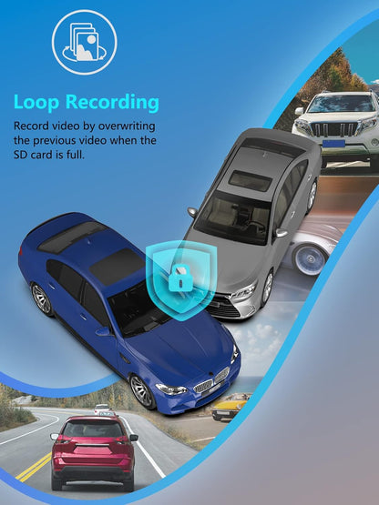 Dash Cam delantera y trasera, Full HD 1080P, con tarjeta SD.
