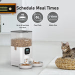 Comedero Automático Voluas Doble 6L Para 2 Gatos Acero Inox
