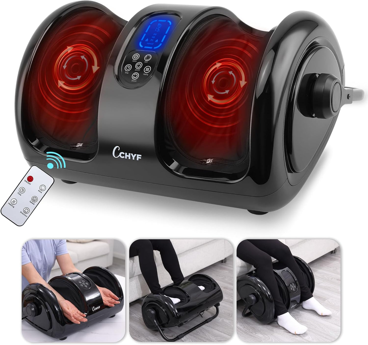 Masajeador de pies Shiatsu con calor, alivio del dolor y terapia de calor.