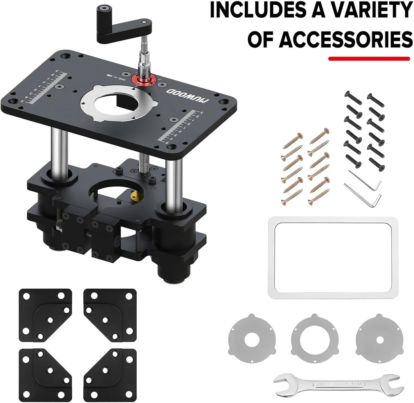 Sistema de elevación de mesa de enrutador de precisión, carpinteria.