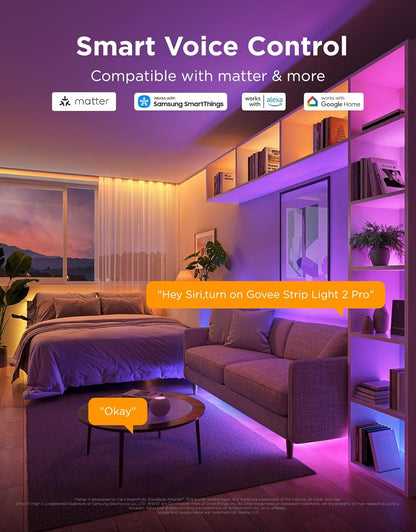 Tira de luces LED inteligentes, Govee RGB, 16.4 FT, Alexa y Google Assistant