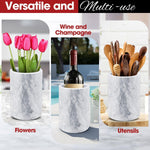 Soporte para utensilios de cocina y enfriador de vino, mármol blanco natural